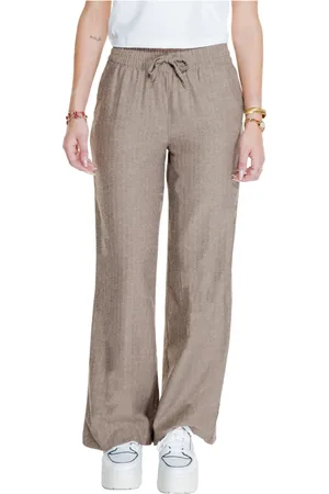 JACQUELINE DE YONG Femme, Pantalons, Brun, Taille: 38 FR Pantalon Marron Lacets Automne/Hiver Style