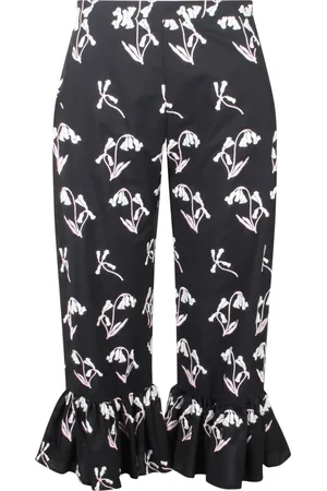 GIUSEPPE DI MORABITO Femme, Pantalons, Noir, Taille: 38 FR Pantalon noir à fleurs