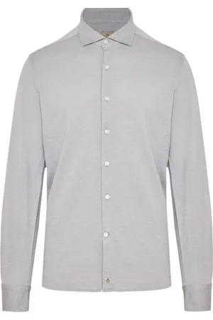 SONRISA Homme, Chemises, Gris, Taille: 4XL Chemise en coton et lyocell Made in Italy