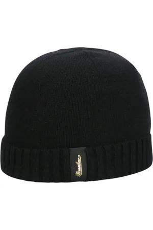 Borsalino Unisex, Accessoires, Noir, Taille: ONE Size Bonnet en cachemire écologique côtelé doux