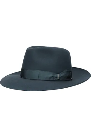 Borsalino Homme, Accessoires, Bleu, Taille: 60 CM Chapeau Feutre À Large Bord