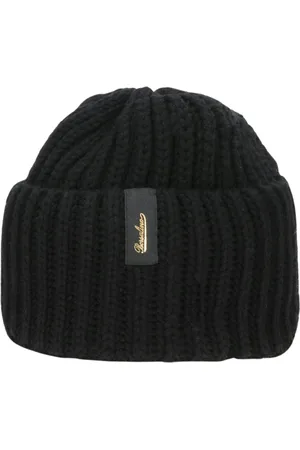 Borsalino Unisex, Accessoires, Noir, Taille: ONE Size Bonnet en Laine Côtelée