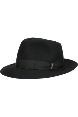 Borsalino Homme, Accessoires, Noir, Taille: 60 CM Chapeau en Feutre Classique avec Ruban Gros-grain