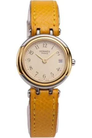 Hermès Femme, Pre-owned, Jaune, Taille: ONE Size Pre-owned Acier inoxydable montres