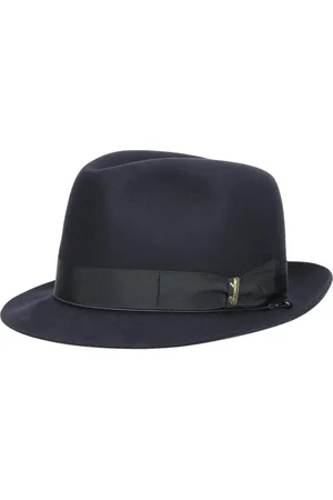 Borsalino Homme, Accessoires, Bleu, Taille: 58 CM Chapeau en Feutre Charlait avec Petit Bord