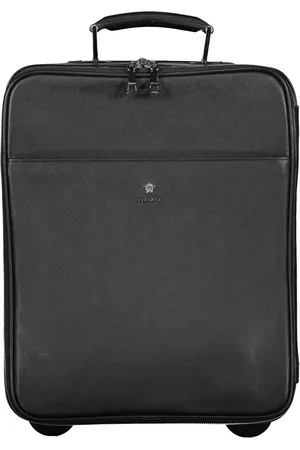 VERSACE Homme, Valises, Noir, Taille: ONE Size Sac trolley de luxe en cuir de veau