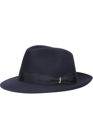 Borsalino Homme, Accessoires, Bleu, Taille: 60 CM Chapeau en feutre à bord moyen