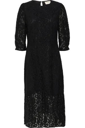 Cream Femme, Robes, Noir, Taille: 38 FR Élégante Robe Noire en Dentelle