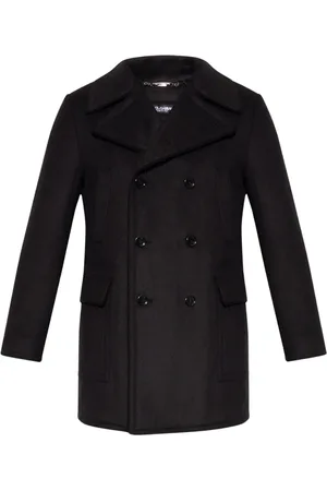 Dolce & Gabbana Homme, Manteaux, Noir, Taille: L Manteau croisé