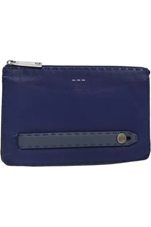 Fendi Femme, Pre-owned, Bleu, Taille: ONE Size Pre-owned Cuir pochettes-minaudieres