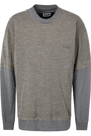 MAGLIANO Homme, Sweatshirts et sweats à capuche, Gris, Taille: S T-shirt en Laine à Manches Longues Rembourré