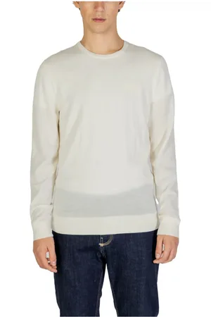 Calvin Klein Homme, Pulls, Blanc, Taille: M Pull en Laine Blanc Col Rond