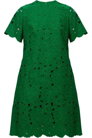 Erdem Femme, Robes, Vert, Taille: 42 FR Mini Robe Verte Brodée Florale