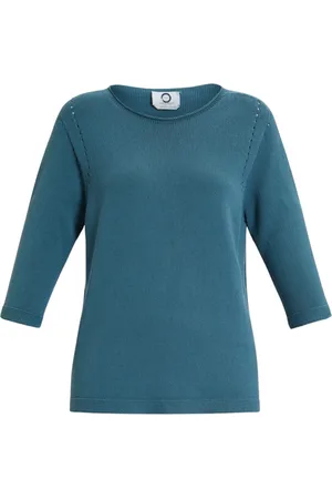 Persona by Marina Rinaldi Femme, Pulls, Bleu, Taille: 38 FR Pull bleu à encolure bateau