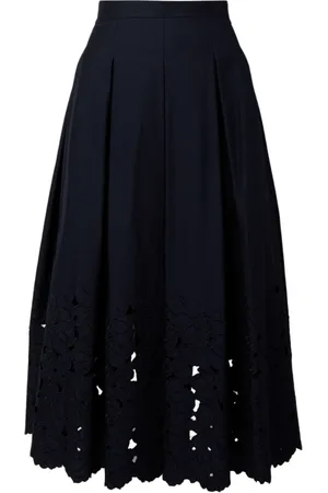 Erdem Femme, Jupes, Bleu, Taille: 40 FR Jupe Bleue Plissée Florale