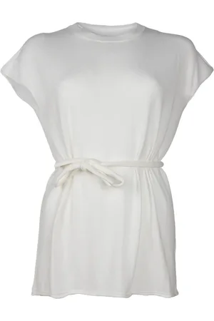 ALPHA STUDIO Femme, Tops, Blanc, Taille: 36 FR Kimono en Coton Élégant avec Ceinture