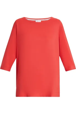 Persona by Marina Rinaldi Femme, Blouses et Chemises, Rouge, Taille: 40 FR Élégante Tunique à encolure bateau