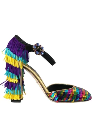 Dolce & Gabbana Femme, Chaussures, Multicolore, Taille: 40 EU Mary Jane à Paillettes et Franges