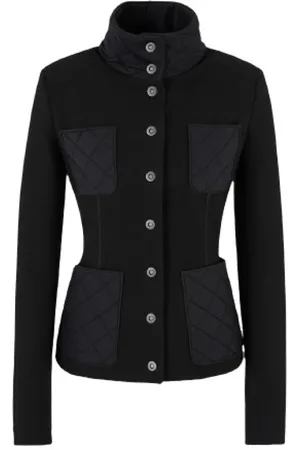 Giorgio Armani Femme, Vestes, Noir, Taille: 40 FR Veste Col Montant Matelassé Noir