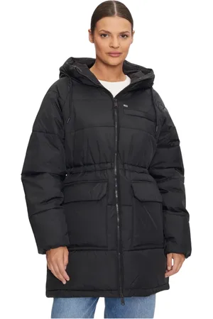 Tommy Hilfiger Femme, Vestes, Noir, Taille: 36 FR Veste noire en nylon à capuche