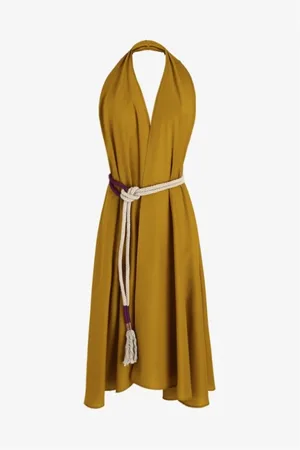 MARE DI LATTE Femme, Robes, Jaune, Taille: ONE Size Robe Convertible en Or
