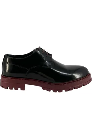Duca Di Morrone Homme, Chaussures, Noir, Taille: 45 EU Chaussures en cuir noir/bordeaux à lacets