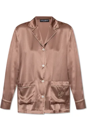 Dolce & Gabbana Femme, Vêtements de nuit et de détente, Rose, Taille: 36 FR Haut en soie de pyjama