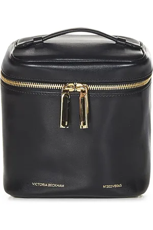 Victoria Beckham Femme, Sacs, Noir, Taille: ONE Size Sac à bandoulière en cuir noir avec détails dorés