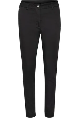 Kaffe Femme, Pantalons, Noir, Taille: 48 FR Pantalon Long Rivet Noir