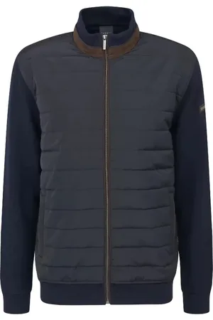 Bugatti Homme, Vestes, Bleu, Taille: L Haut en Matière Mixte avec Manches Amovibles