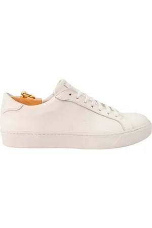 ALEXANDER Homme, Chaussures, Blanc, Taille: 43 EU Baskets de Luxe Brodées en Bleu
