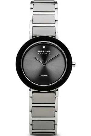 Bering Femme, Accessoires, Noir, Taille: ONE Size Montre pour Femme Charity 29 mm Bracelet en Acier Inoxydable avec Éléments en Céramique 11429-Charity2