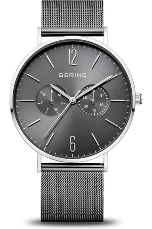 Bering Homme, Accessoires, Gris, Taille: ONE Size Montre Homme Classique en Acier Inoxydable Bracelet Milanais Gris 14240-308