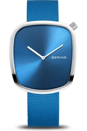 Bering Unisex, Accessoires, Bleu, Taille: ONE Size Montre Ocean Pebble Avec Plastique Océanique bleu 18040-308