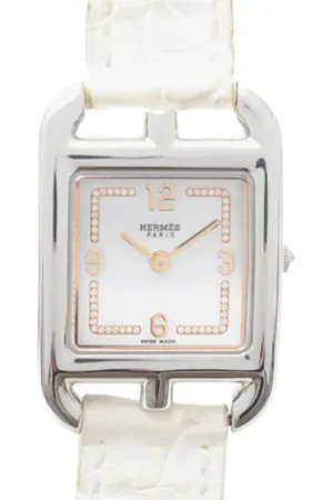 Hermès Femme, Pre-owned, Blanc, Taille: ONE Size Pre-owned Cuir montres