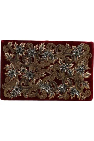 Dolce & Gabbana Femme, Sacs, Multicolore, Taille: ONE Size Pochette Velours Cristal Baroque