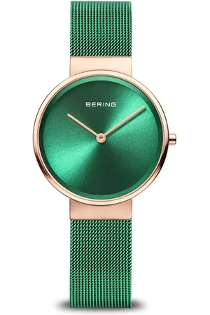 Bering Femme, Accessoires, Vert, Taille: ONE Size Montre pour Femme Classic 31 mm Bracelet Milanais 14531-868