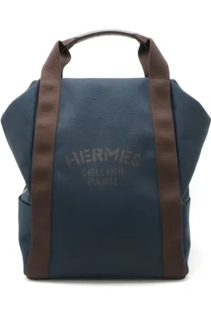 Hermès Homme, Pre-owned, Bleu, Taille: ONE Size Pre-owned Toile sacs-dos
