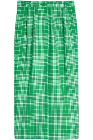Sportmax Femme, Jupes, Vert, Taille: 42 FR Jupe Crayon à Carreaux Ss22