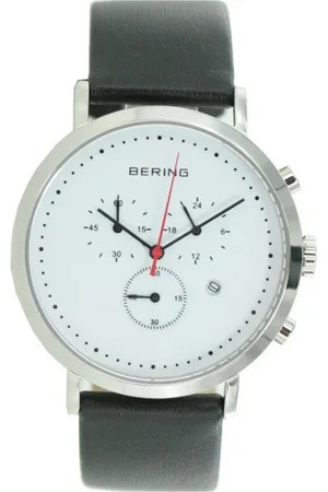 Bering Unisex, Accessoires, Gris, Taille: ONE Size Montre Unisexe Analogique à Quartz de la Collection Classique avec Bracelet en Cuir de Veau et Verre Saphir 10540-404