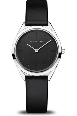 Bering Femme, Accessoires, Gris, Taille: ONE Size Montre pour Femme Ultra Slim 31 mm Bracelet en Cuir de Veau 17031-402