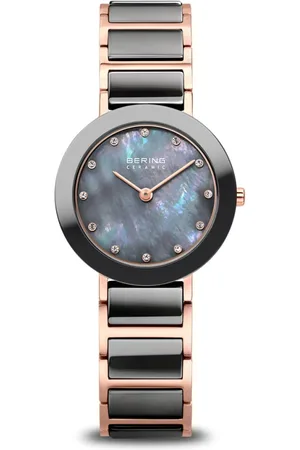 Bering Femme, Accessoires, Noir, Taille: ONE Size Montre en céramique pour femme 29 mm bracelet en acier inoxydable 11429-769