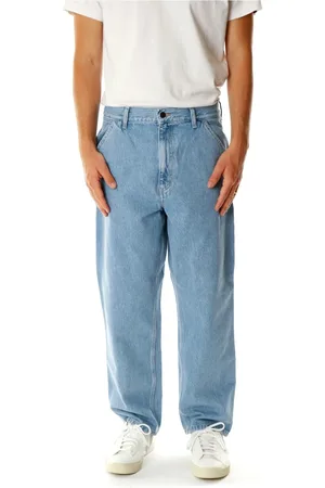 Carhartt Homme, Jeans, Bleu, Taille: W34 L30 Pantalon de Travail Coupe Droite Décontractée