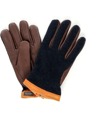 Hestra Homme, Accessoires, Brun, Taille: 7 IN Gants en Cuir de Cerf et Laine avec Doublure en Laine