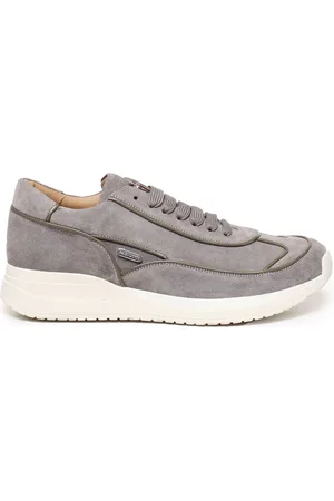 Paciotti Homme, Chaussures, Gris, Taille: 43 EU Baskets Gris en Daim avec Logo Métallique