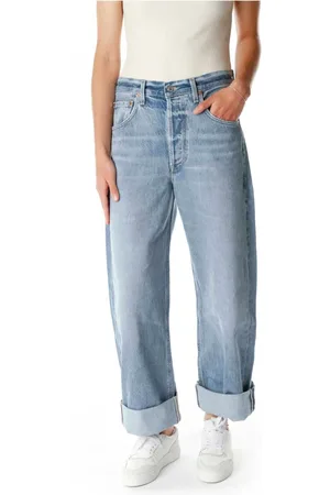 Citizens of Humanity Femme, Jeans, Bleu, Taille: W26 Baggy Cropped Straight Leg Jeans