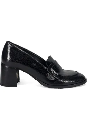 ROBERTO DEL CARLO Femme, Chaussures, Noir, Taille: 40 EU Mocassins Noirs en Vernis avec Talon Bloc