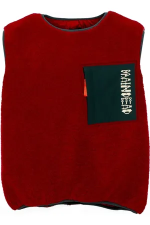 Brain Dead Homme, Tops, Rouge, Taille: S Gilet en polaire Sherpa Oversize Fit