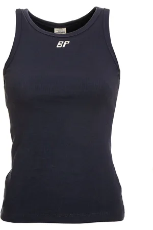 Baum und Pferdgarten Femme, Tops, Bleu, Taille: 36 FR Haut Racerback Côtelé avec Logo Brodé