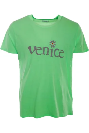 ERL Homme, Tops, Vert, Taille: XL T-shirt Venice avec impressions avant et arrière